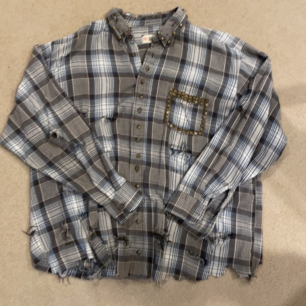 Vintage deconstructed flannel shirt
